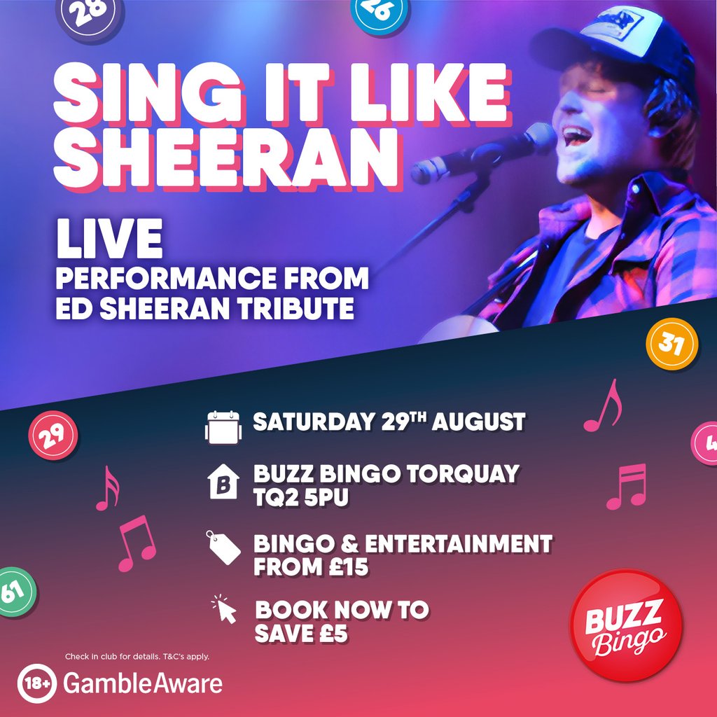 A Tribute To Ed Sheeran - Buzz Bingo Torquay 29/08/2026